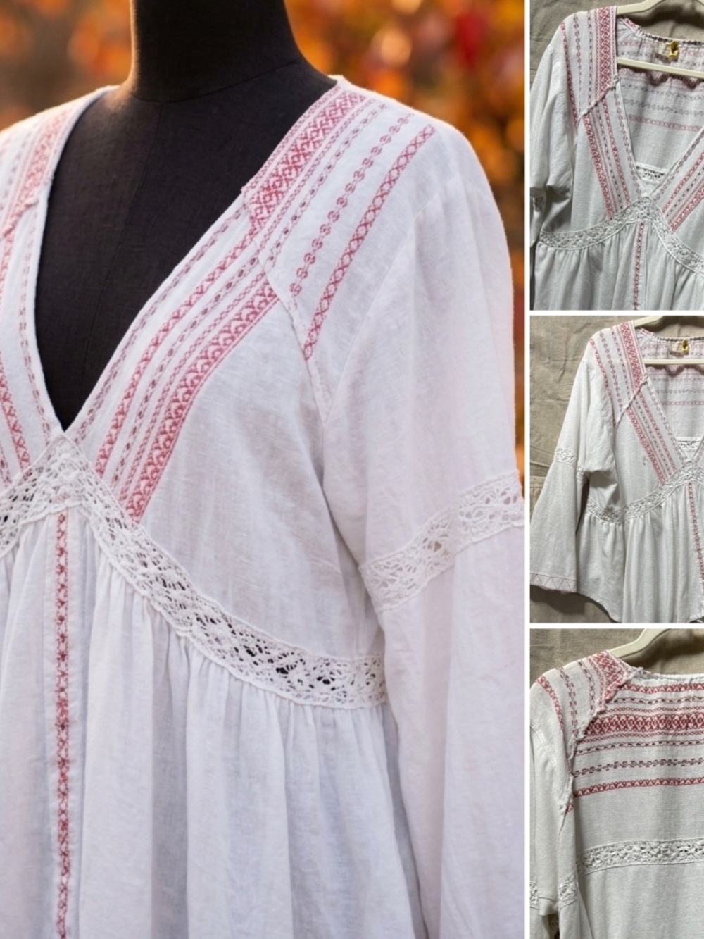 ALTAR'D STATE Boho Cream & Blush Top (M)